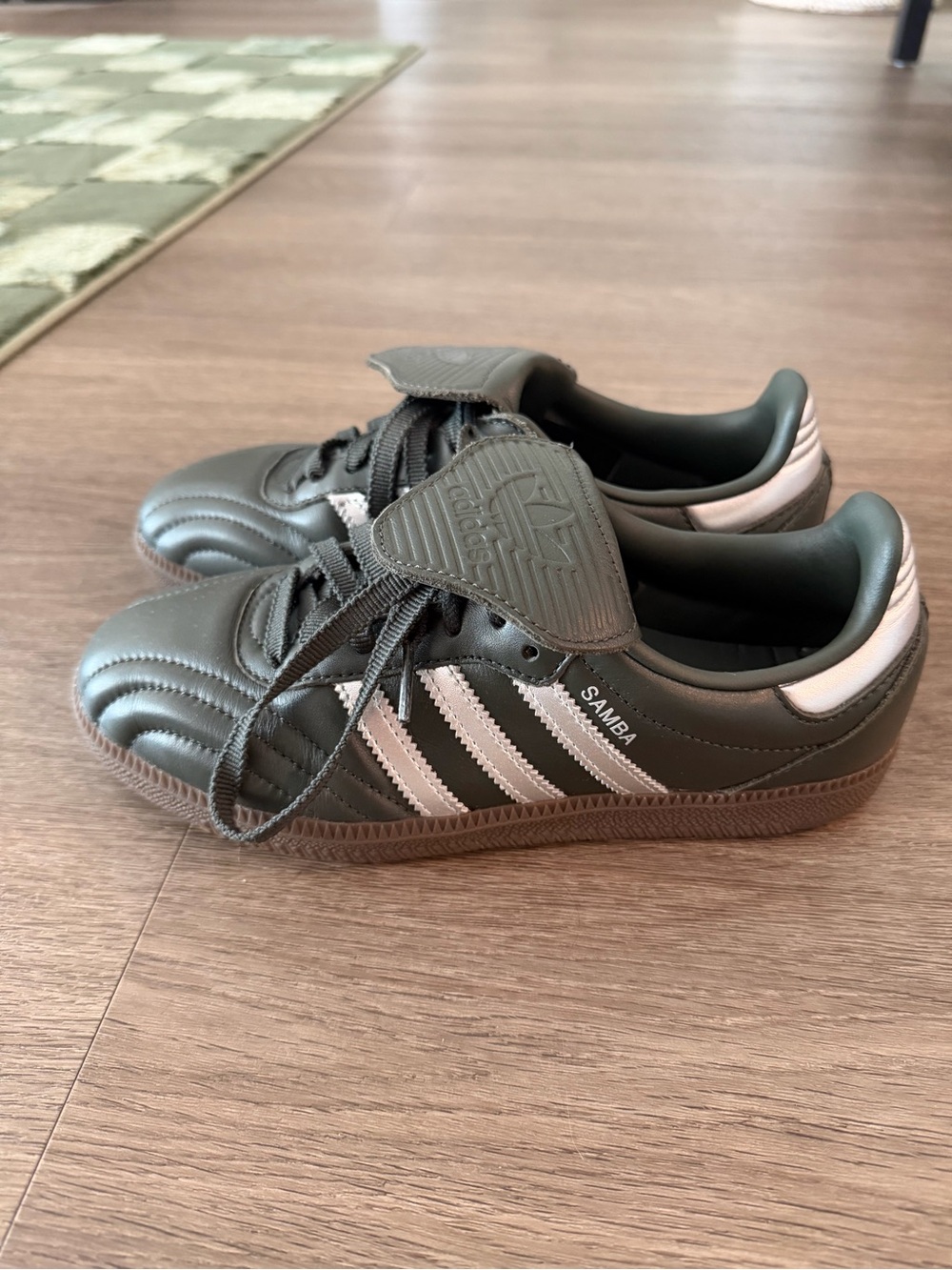 adidas Samba Sneakers in Olive Green and Silver